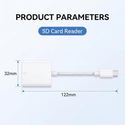Camera Adapter to iPhone USB C, SD SDHC SDXC Card Reader to USBC, White in Kuwait