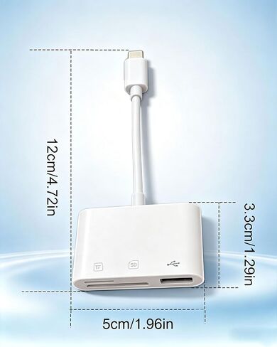 USB C SD Card Reader, Type C 3 in 1 Port, SD/MicroSD, White in Kuwait