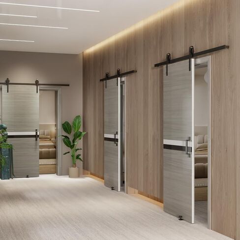 24" x 80" Melamine Integrated Door Panel with Sliding Track Kit and Handle in Kuwait
