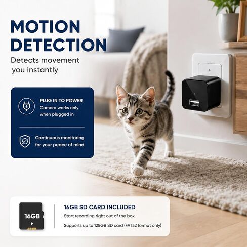 كاميرا تجسس مخفية USB شاحن HD 1080P Mini Nanny Cam بدون WiFi in Kuwait
