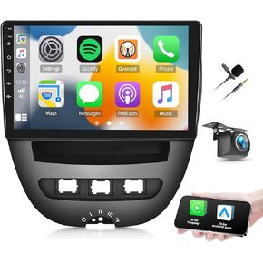 ستيريو سيارة 4Core 4+64GB لسيارة Toyota Aygo/Peugeot 107/Citroen C1 2005-2014 تحديث 10.1 بوصة راديو بشاشة تعمل باللمس مع Carplay لاسلكي وAndroid Auto GPS Bluetooth FM SWC كاميرا احتياطية in Kuwait