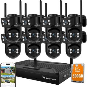 Wireless Home Security System, 8PCS 2‑in‑1 Cameras, 500GB HDD in Saudi Arabia