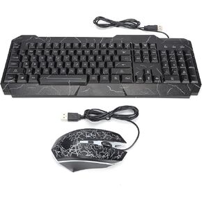 Pissente Wired Keyboard and Mouse Set, Cracked Luminous LED in Saudi Arabia