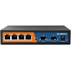 6 Port 2.5G Unmanaged Ethernet Switch, 4x2.5G Base-T Ports+2x10G SFP in Saudi Arabia