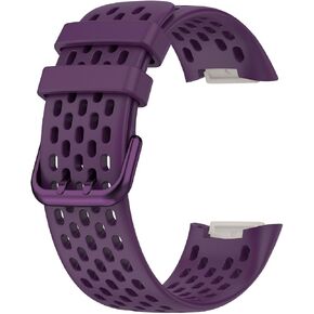Strap Compatible with Fitbit Charge 6 / Charge 5, Breathable Soft Silicone Mesh Sport Band Replacement Wrist Strap for Women Men, Adjustable Watch Band in Saudi Arabia