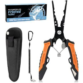 7" Split Ring Fishing Pliers, Multi-Function Line Cutter Sheath & Lanyard in Kuwait