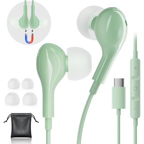 USB C Headphones Wired Earbuds for iPhone 17 16/15 Pro Max/iPad Pro, with HiFi Mic Volume Control Type C Earphones for Samsung Galaxy S26/S25/S24/S23 Ultra, Noise Cancelling for iPhone 15 Headphones in Kuwait