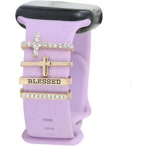 Watch Band Charms for Women - Diamond Decorative Rings Loops for Apple Watch Bands - Compatible with 49mm, 45mm, 44mm, 42mm, 41mm, 40mm in Saudi Arabia