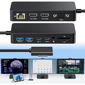 Surface Pro Docking Station with Three Displays 2*HDMI + VGA in Kuwait