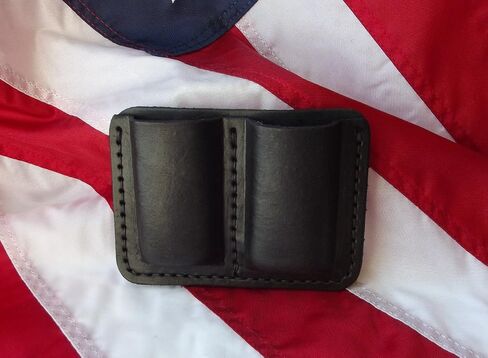 J&J Custom Premium Leather 380 380 Cal Single Stack Double Magazine Carrier Holder Holster W/Belt Clip in Saudi Arabia
