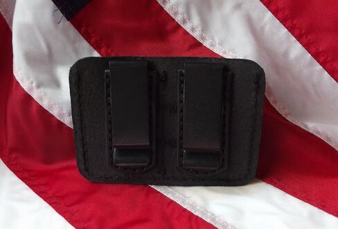 J&J Custom Premium Leather 380 380 Cal Single Stack Double Magazine Carrier Holder Holster W/Belt Clip in Saudi Arabia