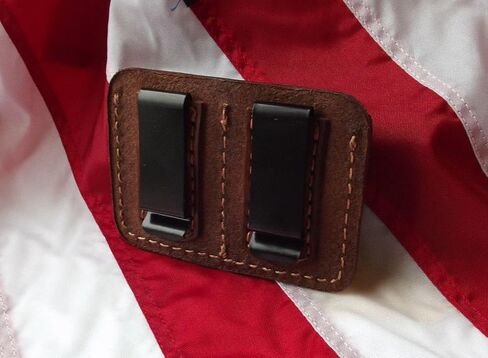 J&J Custom Premium Leather 380 380 Cal Single Stack Double Magazine Carrier Holder Holster W/Belt Clip in Saudi Arabia