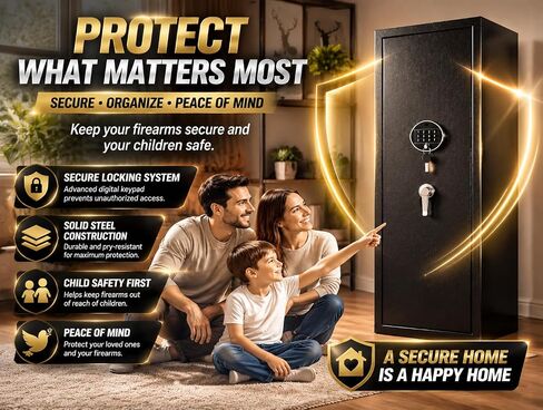PRESTELION Gun Safe for Rifles and Pistols, 10-12 Rifles Gun Safe in Kuwait