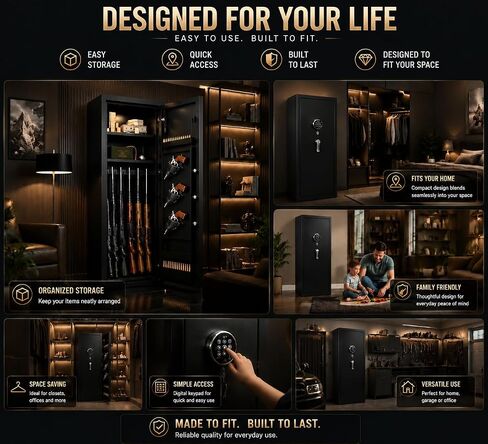 PRESTELION Gun Safe for Rifles and Pistols, 10-12 Rifles Gun Safe in Kuwait