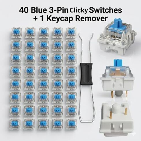 40Pack Clickers for 3D Prints,Blue Mechanical Keyboard Switches Set in Saudi Arabia