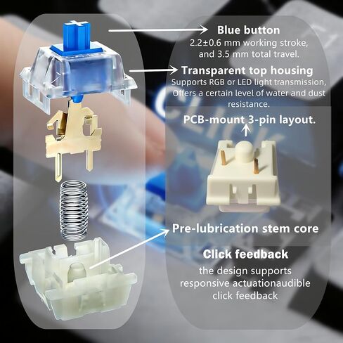 40Pack Clickers for 3D Prints,Blue Mechanical Keyboard Switches Set in Saudi Arabia