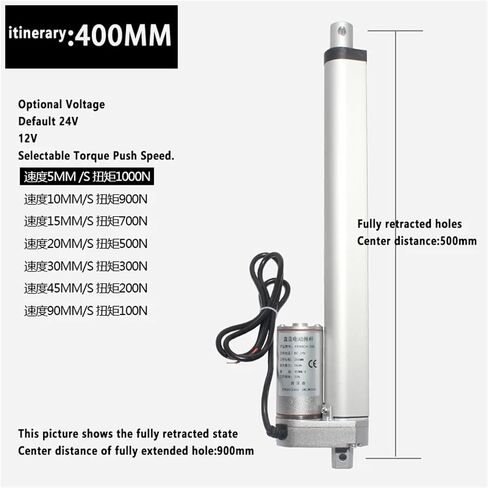 1pcs 12V 24V DC Electric Actuator Motor Stroke 350mm 400mm 450mm Telescopic Rod Lifter Push Window Chamber Motor(12V 300N 30mm s,Stroke 450mm) in Saudi Arabia