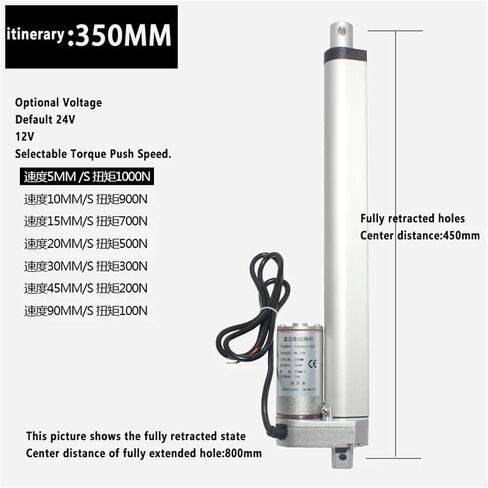 1pcs 12V 24V DC Electric Actuator Motor Stroke 350mm 400mm 450mm Telescopic Rod Lifter Push Window Chamber Motor(24V 300N 30mm s,Stroke 400mm) in Saudi Arabia