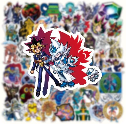 50Pcs Card Battle Game Stickers Pack | Classic Aesthetic Anime Vinyl Colorful Cool Deacls for Water Bottle Guitar Laptop Computer Phone Luggage in Kuwait