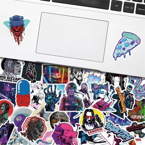 FRANKdesigns 50-Piece Cyberpunk Sticker Pack: Futuristic Vibes Unleashed in Kuwait