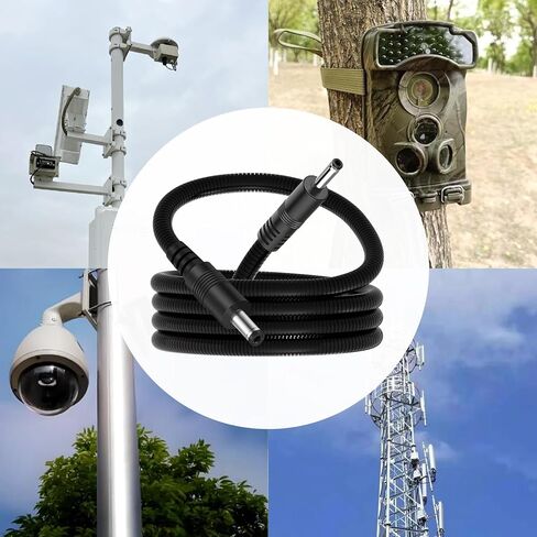 Anti Chew Power Cord, Suitable for Solar Panel Connectors，5.5 X2.1mm to 4.0x1.7mm Male to Male Dc Power Cord Fully Compatible with Tactacam Reveal/Moultrie/Muddy Trail Cameras 2FT（2pcs in Kuwait