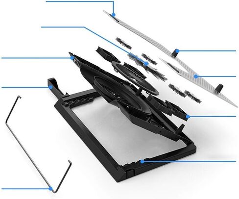 Laptop Cooling Pad, Notebook Cooler with Quiet Fan, Port, Screen, Gaming in Saudi Arabia