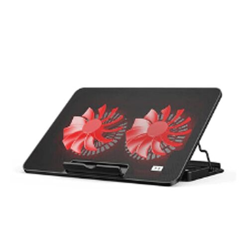 Laptop Cooling Pad, LED Fan, Two-Way Fan, LCD Display Controller, Power Supply, Up to 17, Non-Slip Mat, Black Grid in Saudi Arabia