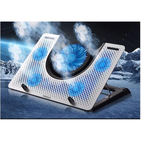 Steel Mesh Panel LED Fan Adjustable Speed Control 10 "-17" Laptop Cooling Pad, Bracket in Saudi Arabia