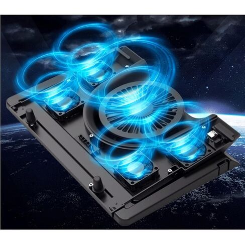 Steel Mesh Panel LED Fan Adjustable Speed Control 10 "-17" Laptop Cooling Pad, Bracket in Saudi Arabia