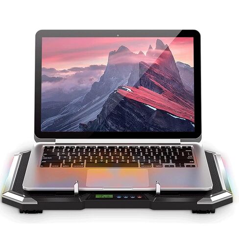 Steel Mesh Panel LED Fan Adjustable Speed Control 10 "-17" Laptop Cooling Pad, Game Master in Saudi Arabia