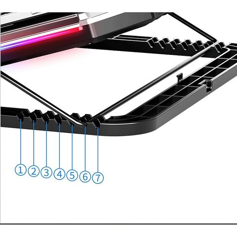 Steel Mesh Panel LED Fan Adjustable Speed Control 10 "-17" Laptop Cooling Pad, Game Master in Saudi Arabia