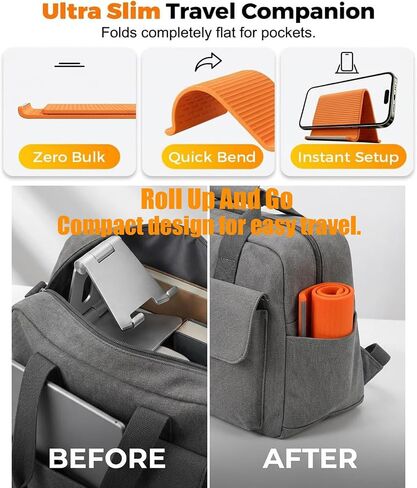 FAGOBYX Portable Flexible Silicone Aluminum Phone Holder,Bendable Foldable Design,Silicone Phone Stand with Aluminum,Flexible Foldable Phone Holder for Tablet Laptop Desk Travel Non-Slip(1-Pack) in Kuwait