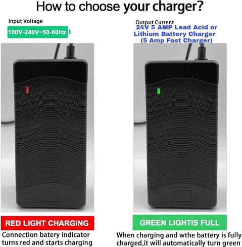 24V (29V) 5A 3-Pin Fast Battery Charger for Wheelchair Lakematic, Pride Mobility, Jazzy Power Chair, for Drive Medical, Golden Technologies, Rascal, Shoprider, Heartway, Bladez, Quantum Power Cord in Saudi Arabia
