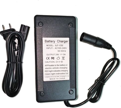 24V (29V) 5A 3-Pin Fast Battery Charger for Wheelchair Lakematic, Pride Mobility, Jazzy Power Chair, for Drive Medical, Golden Technologies, Rascal, Shoprider, Heartway, Bladez, Quantum Power Cord in Saudi Arabia