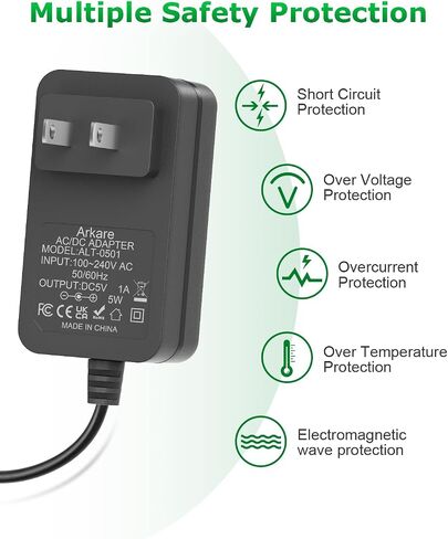 5V 1A DC Power Supply Adapter 5W AC/DC Charger 5Volt Power Cord 1A in Kuwait