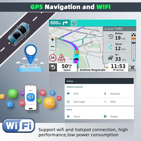 4Core 4+64GB Car Stereo for Toyota Aygo/Peugeot 107/Citroen C1 2005-2014 Update 10.1 Inch Touch Screen Radio with Wireless Carplay & Android Auto GPS Bluetooth FM SWC Backup Camera in Kuwait