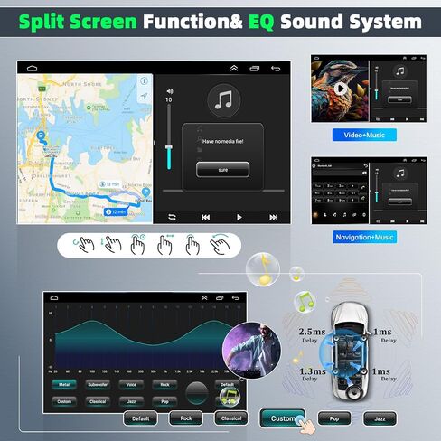 4Core 4+64GB Car Stereo for Toyota Aygo/Peugeot 107/Citroen C1 2005-2014 Update 10.1 Inch Touch Screen Radio with Wireless Carplay & Android Auto GPS Bluetooth FM SWC Backup Camera in Kuwait