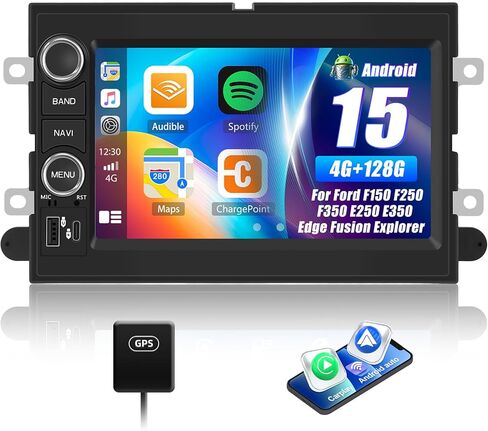 4G+128G Car Radio for Ford F150 F250 F350 E250 E350 Edge Fusion Explorer with Wireless Carplay Android Auto, 7 inch HD Touch Screen Car Stereo with Bluetooth GPS Navigation WiFi FM RDS SWC in Saudi Arabia
