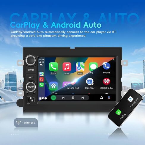 4G+128G Car Radio for Ford F150 F250 F350 E250 E350 Edge Fusion Explorer with Wireless Carplay Android Auto, 7 inch HD Touch Screen Car Stereo with Bluetooth GPS Navigation WiFi FM RDS SWC in Saudi Arabia