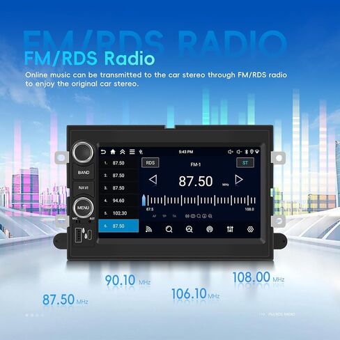 4G+128G Car Radio for Ford F150 F250 F350 E250 E350 Edge Fusion Explorer with Wireless Carplay Android Auto, 7 inch HD Touch Screen Car Stereo with Bluetooth GPS Navigation WiFi FM RDS SWC in Saudi Arabia