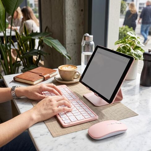 Diydeg Pink Foldable Bluetooth Keyboard and Mouse Combo 2.4G in Kuwait