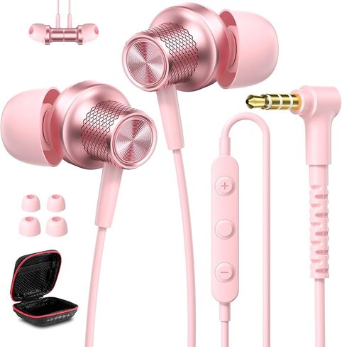 Wired Earbuds 3.5mm Earphones for Chromebook Laptop Kids School with Case in Kuwait