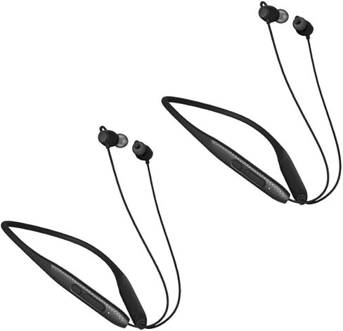 Neckband Bluetooth Headphones Twin Pack｜60H Playtime ×2｜3C Fast Charge｜ENC Call Noise Reduction｜Dual Pairing｜180H Standby｜Perfect for Couples & Sports (Black) in Saudi Arabia