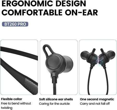 Neckband Bluetooth Headphones Twin Pack｜60H Playtime ×2｜3C Fast Charge｜ENC Call Noise Reduction｜Dual Pairing｜180H Standby｜Perfect for Couples & Sports (Black) in Saudi Arabia