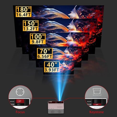 TMY 1080P Mini Projector, Built in Netflix app, 2-way Bluetooth, WiFi6 in Saudi Arabia