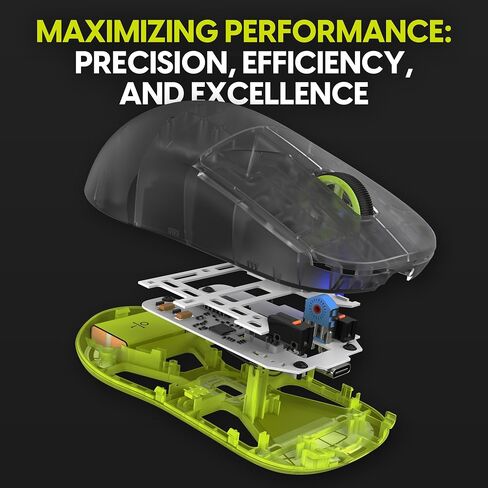 Pulsar Gaming Gears X2H Wireless Gaming Mouse, Acid Rewind Limited Edition, Ultra Lightweight 1.90 oz (54 g), Symmetrical, Optical Switch, 26000 DPI, PAW3395 Sensor (Medium, Wireless, Acidic Green) in Kuwait