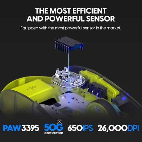 Pulsar Gaming Gears X2H Wireless Gaming Mouse, Acid Rewind Limited Edition, Ultra Lightweight 1.90 oz (54 g), Symmetrical, Optical Switch, 26000 DPI, PAW3395 Sensor (Medium, Wireless, Acidic Green) in Kuwait