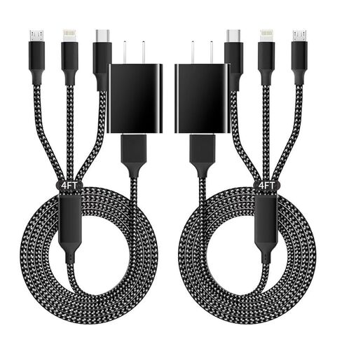 2 Pack Charger for Beats Pill 2024 by Dr Dre Powerbeats Pro 2 Studio Solo 4 3 2,Beats X Flex Studio Buds, Fit Pro Earbuds Charging Cable 3 in 1 with Type-C, Micro USB Port for Most Cell Phone, Tablets in Kuwait