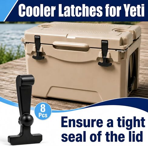 8Pcs Cooler Latch Replacements Compatible with Yeti Tundra RTIC and Other Related Coolers, Rubber Cooler Latch Upgrades, Black in Saudi Arabia