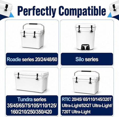 8Pcs Cooler Latch Replacements Compatible with Yeti Tundra RTIC and Other Related Coolers, Rubber Cooler Latch Upgrades, Black in Saudi Arabia